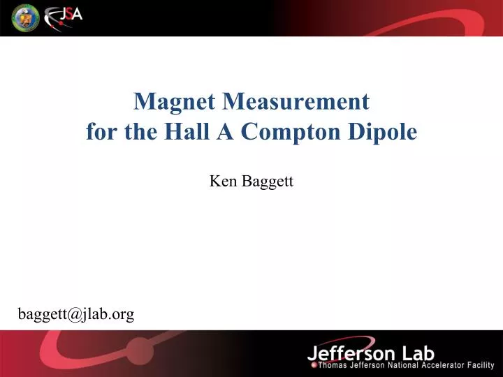 magnet measurement for the hall a compton dipole