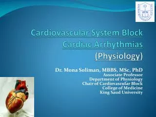 Cardiovascular System Block Cardiac Arrhythmias (Physiology )