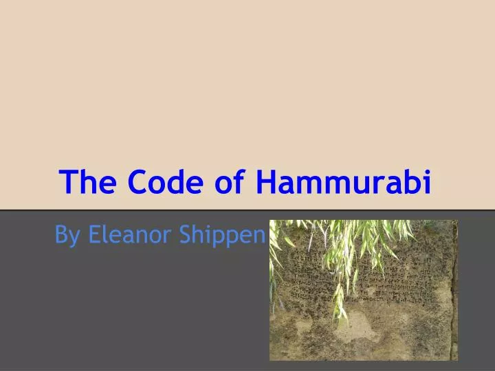 the code of hammurabi