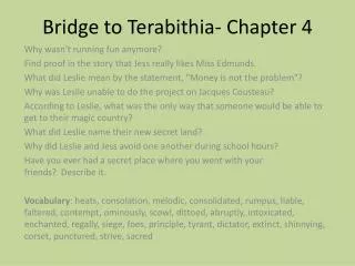 Bridge to Terabithia - Chapter 4