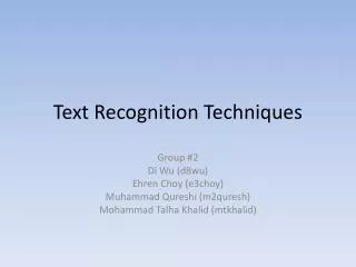 Text Recognition Techniques