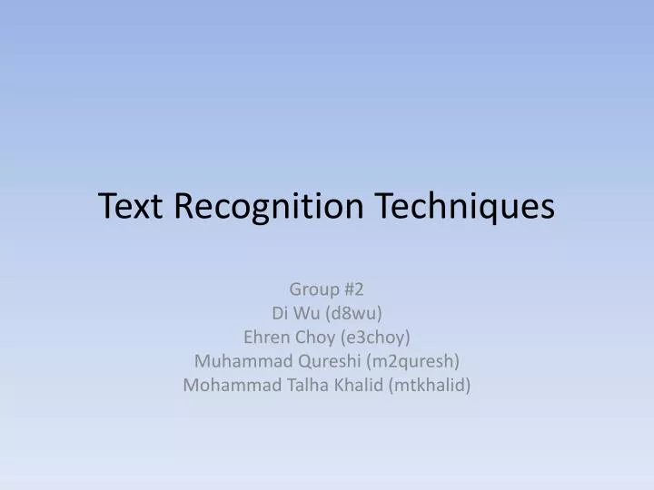 text recognition techniques