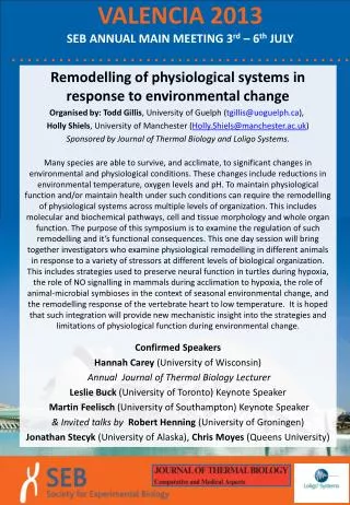 Remodelling of physiological systems in response to environmental change