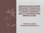 PENGALAMAN PROGRAM BERMUTU - slide 1