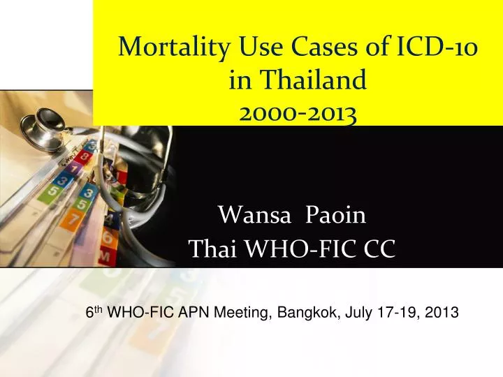 mortality use cases of icd 10 in thailand 2000 2013