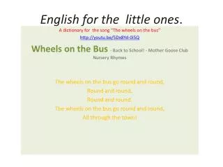 English for the little ones .