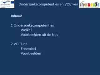 Onderzoekscompetenties en VOET-en