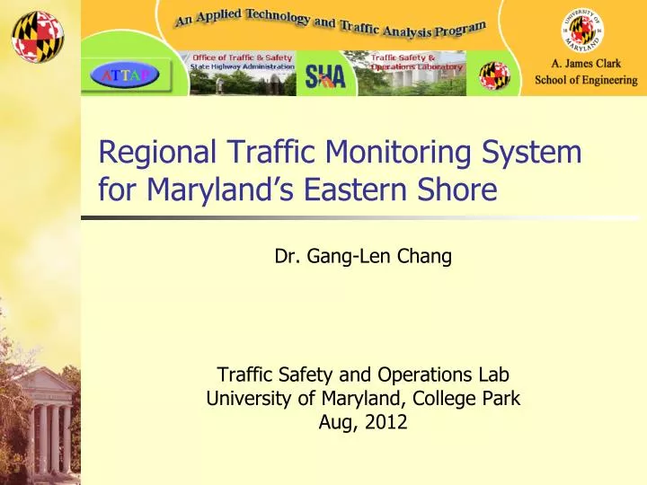 regional traffic monitoring system for maryland s eastern shore