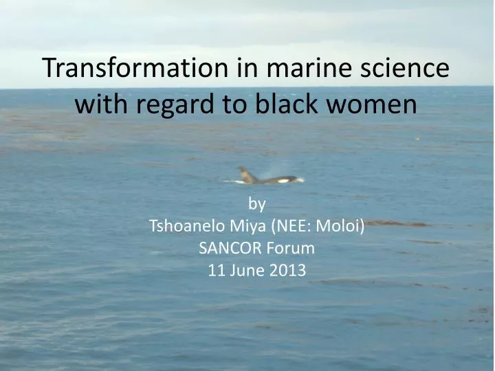 transformation in marine science with regard to black women