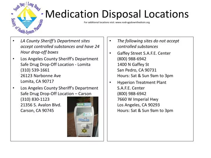 medication disposal locations for additional locations visit www nodrugsdownthedrain org