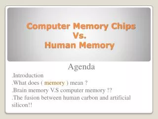 Computer Memory Chips Vs. Human Memory