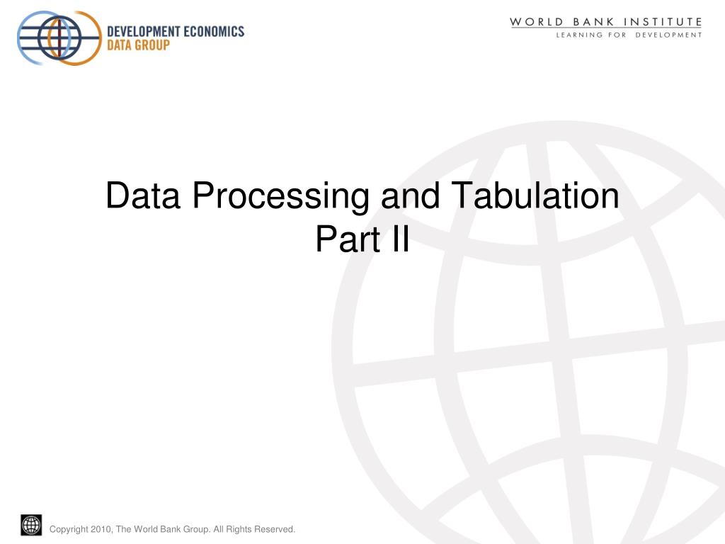PPT - Data Processing and Tabulation Part II PowerPoint Presentation ...