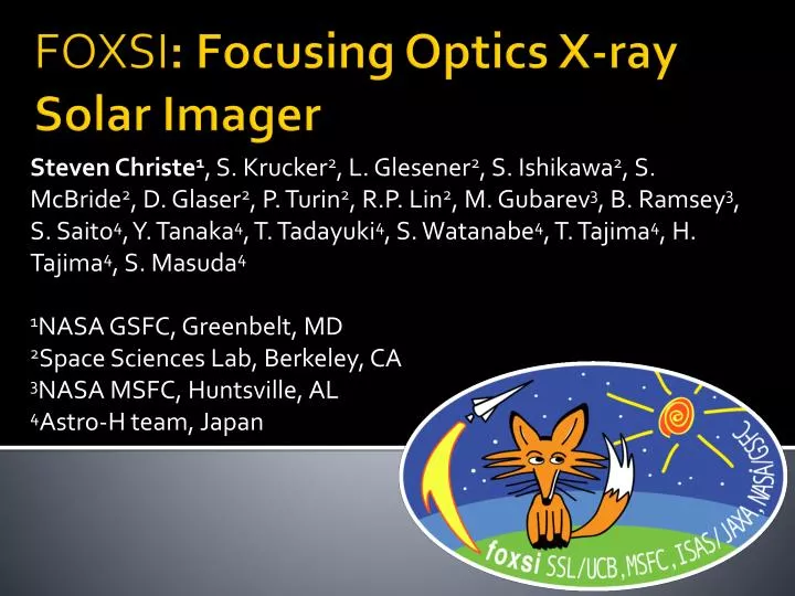 foxsi focusing optics x ray solar imager