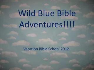 Wild Blue Bible Adventures!!!!