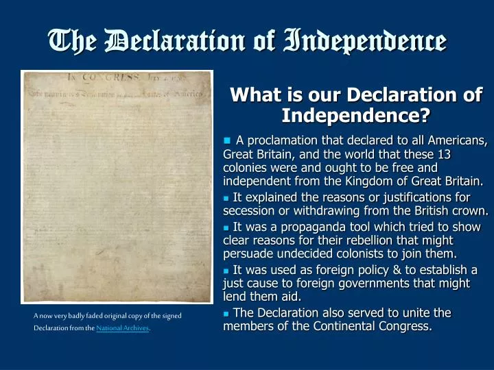 PPT - The Declaration of Independence PowerPoint Presentation - ID:2354819