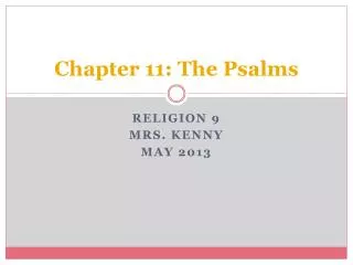 Chapter 11: The Psalms