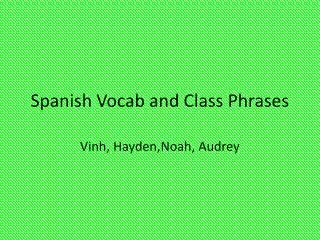 Spanish Vocab and Class Phrases