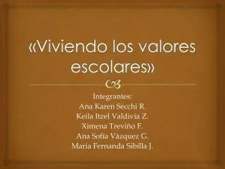 viviendo los valores escolares