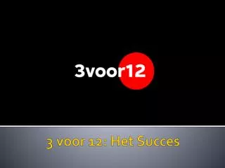 3 voor 12: Het Succes