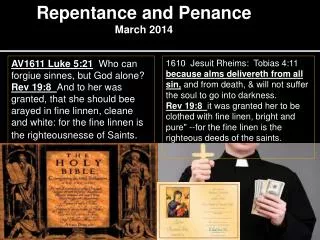 Repentance and Penance March 2014