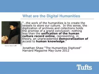 What are the Digital Humanities
