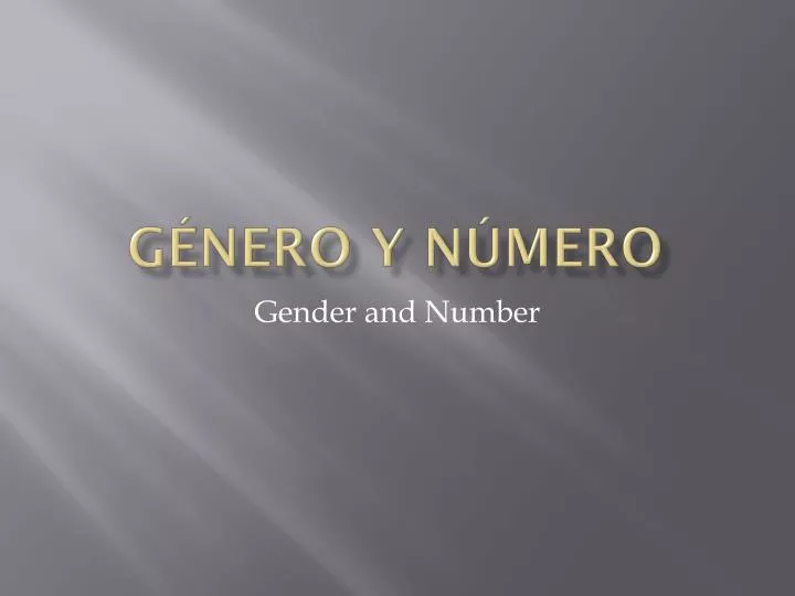 g nero y n mero