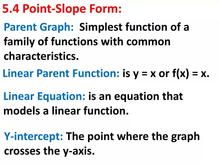 5 4 point slope form