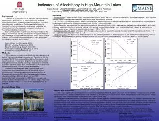Indicators of Allochthony in High Mountain Lakes
