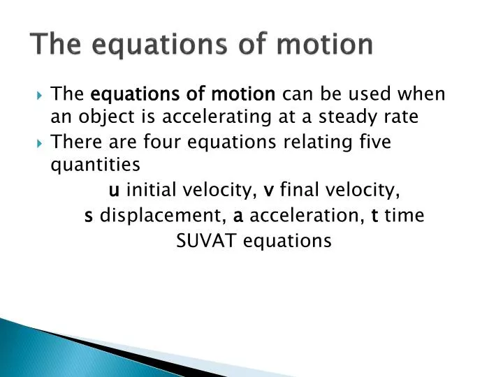 the equations of motion