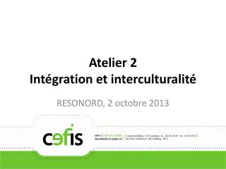 atelier 2 int gration et interculturalit