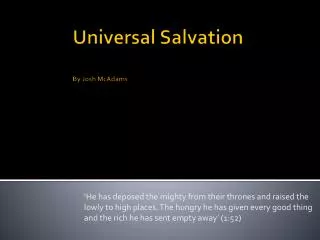 Universal Salvation By Josh McAdams