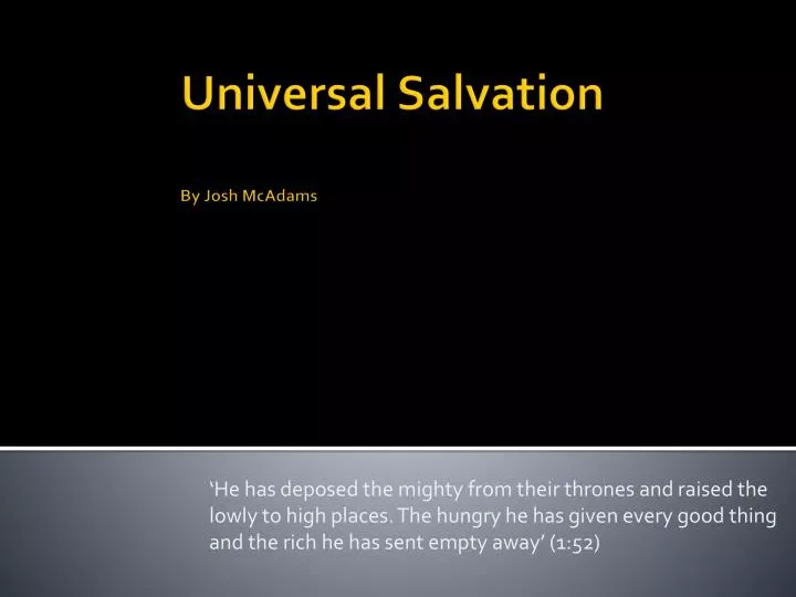 universal salvation by josh mcadams