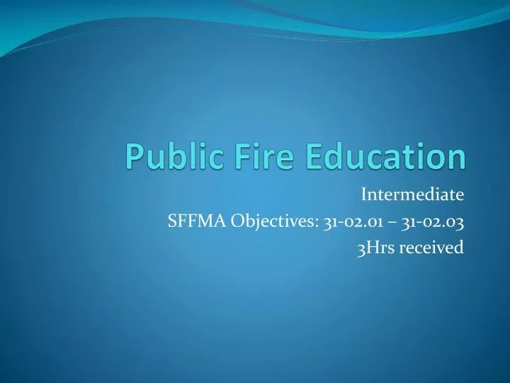 public fire education