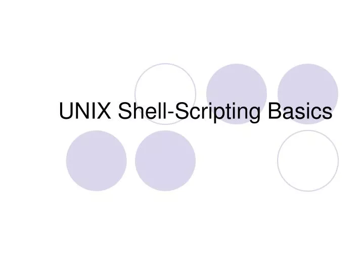 unix shell scripting basics