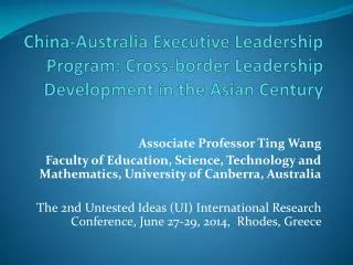 Associate Professor Ting Wang