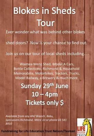 Blokes in Sheds Tour