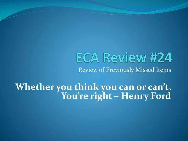 eca review 24