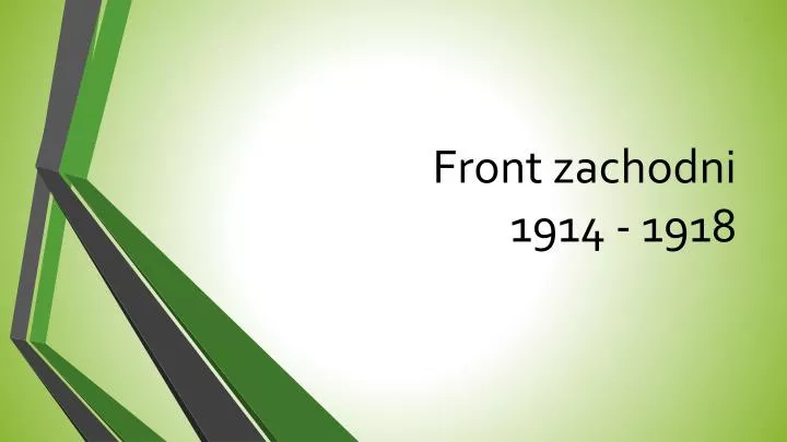 front zachodni 1914 1918