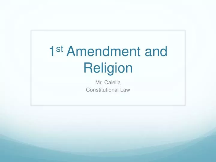 1 st amendment and religion
