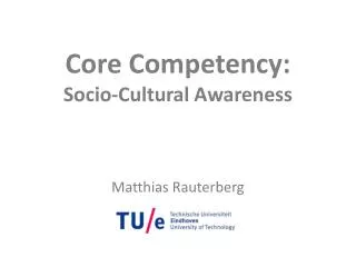 Core Competency: Socio-Cultural Awareness