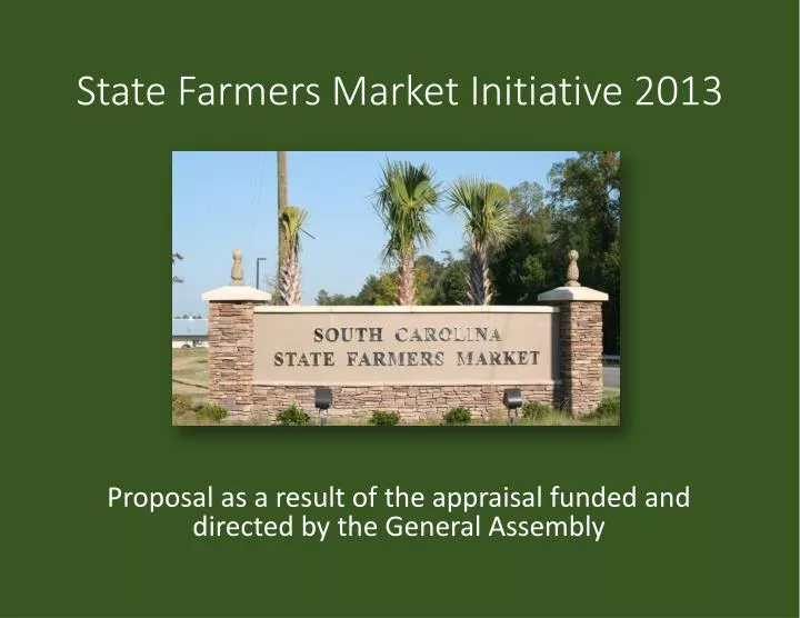 state farmers market initiative 2013