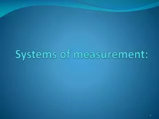 systems of measurement