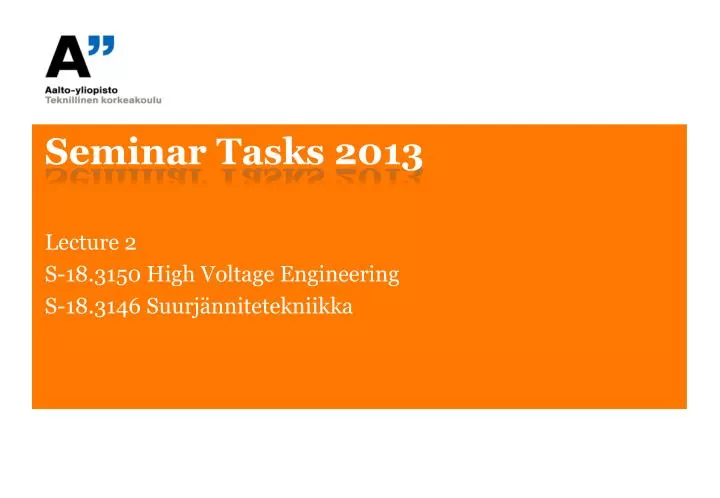 seminar tasks 2013