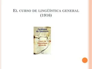 el curso de ling stica general 1916