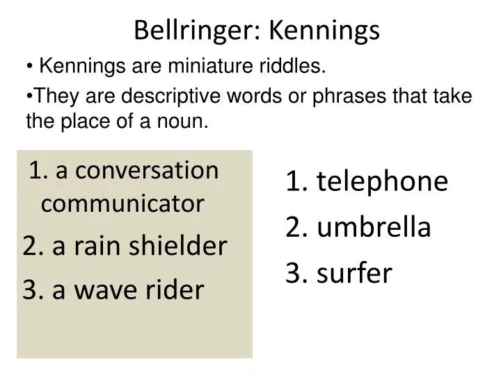 bellringer kennings