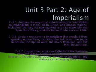 Unit 3 Part 2: Age of Imperialism