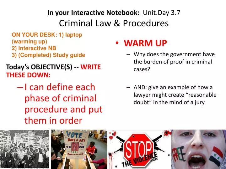 in your interactive notebook unit day 3 7 criminal law procedures