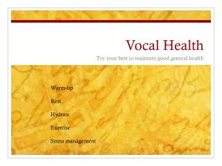 Vocal Health