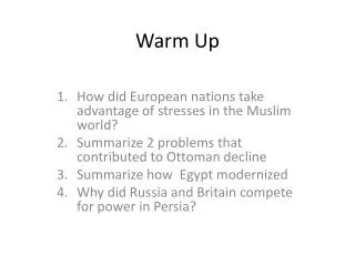 warm up