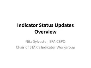 Indicator Status Updates Overview